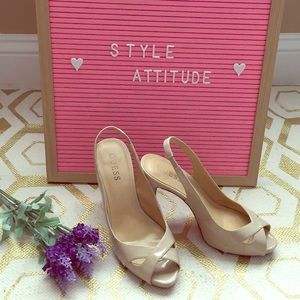 ✨Beige Guess Sling Back Heels✨